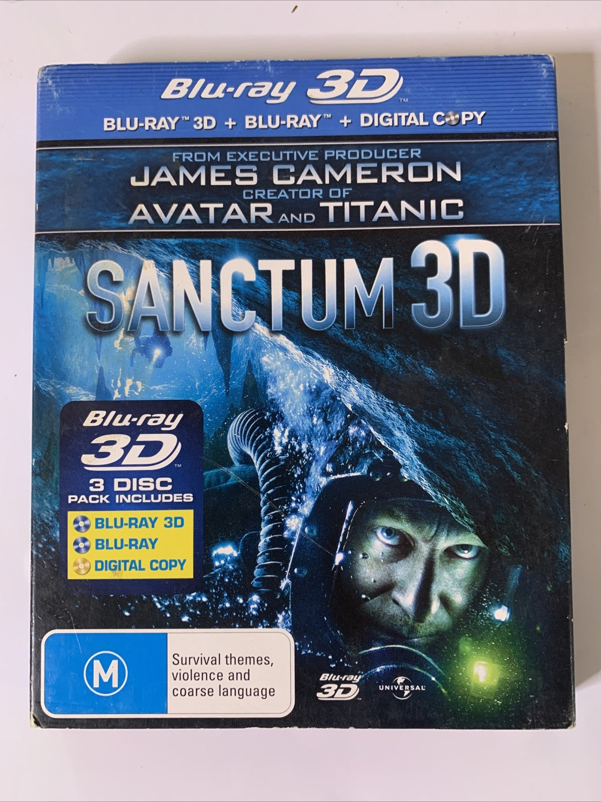 Sanctum 3D (Blu-ray, 2011, 3-Disc) James Cameron, Richard Roxburgh Region B