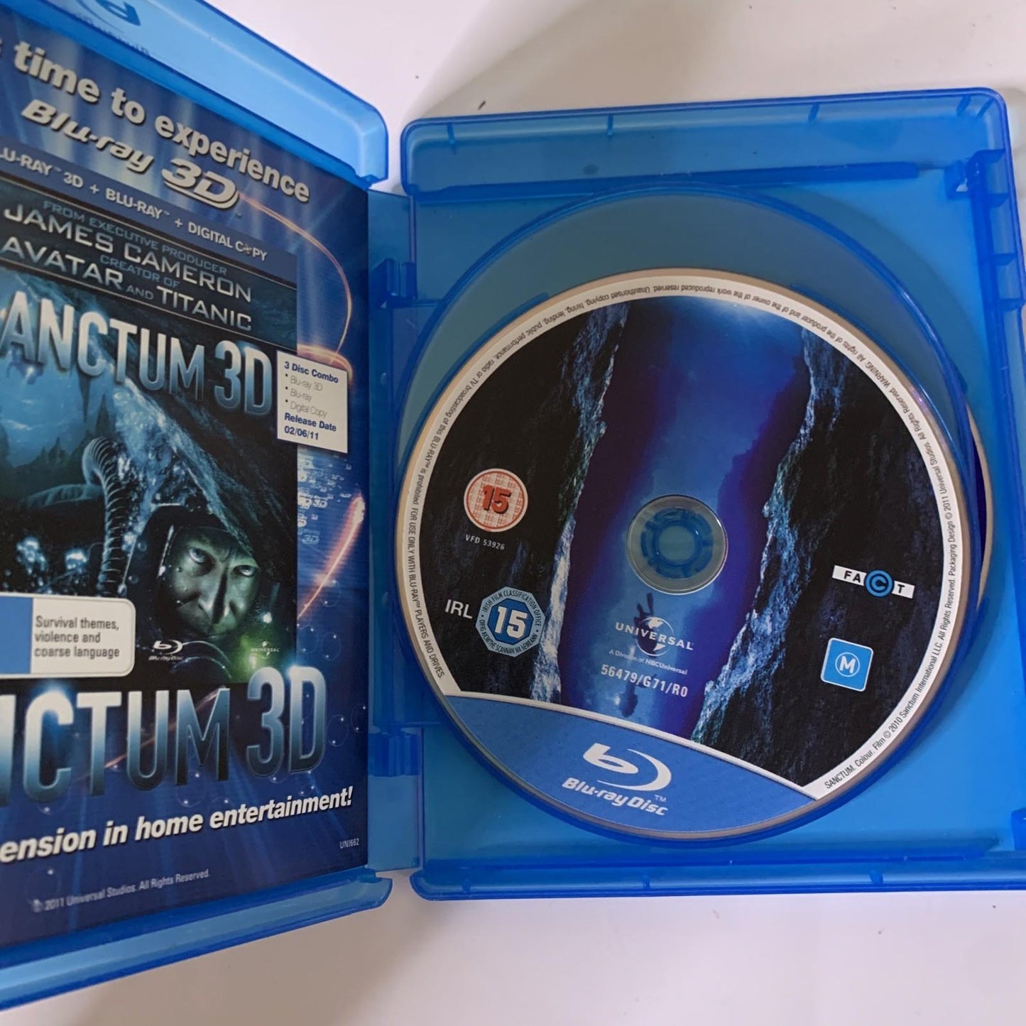 Sanctum 3D (Blu-ray, 2011, 3-Disc) James Cameron, Richard Roxburgh Region B