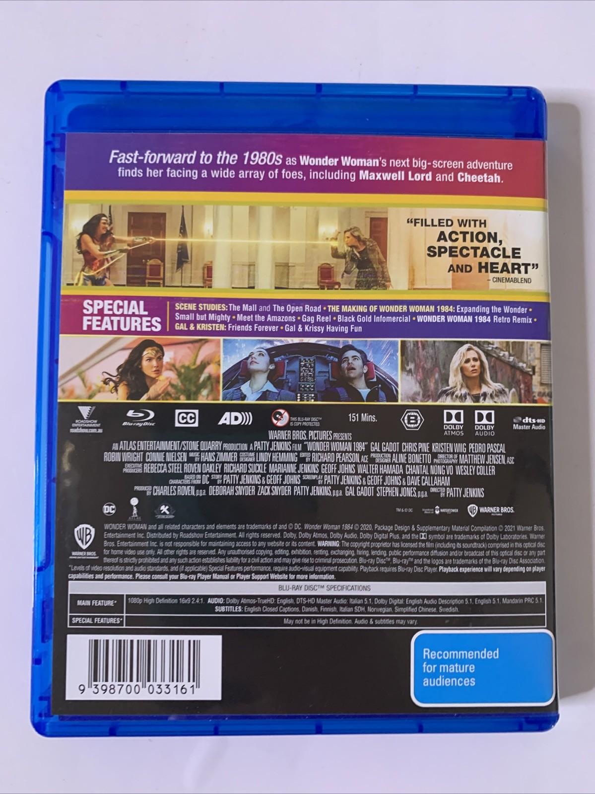 Wonder Woman 1984 (Blu-ray, 2020) Chris Pine, Robin Wright, Gal Gadot Region B