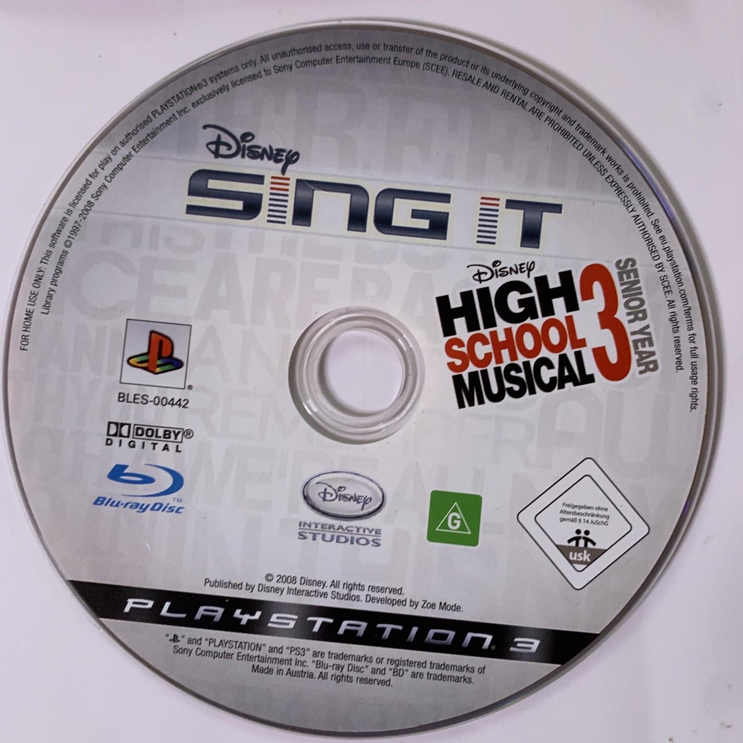 Disney Sing It: High School Musical 3 PS3 Sony PlayStation 3 Game