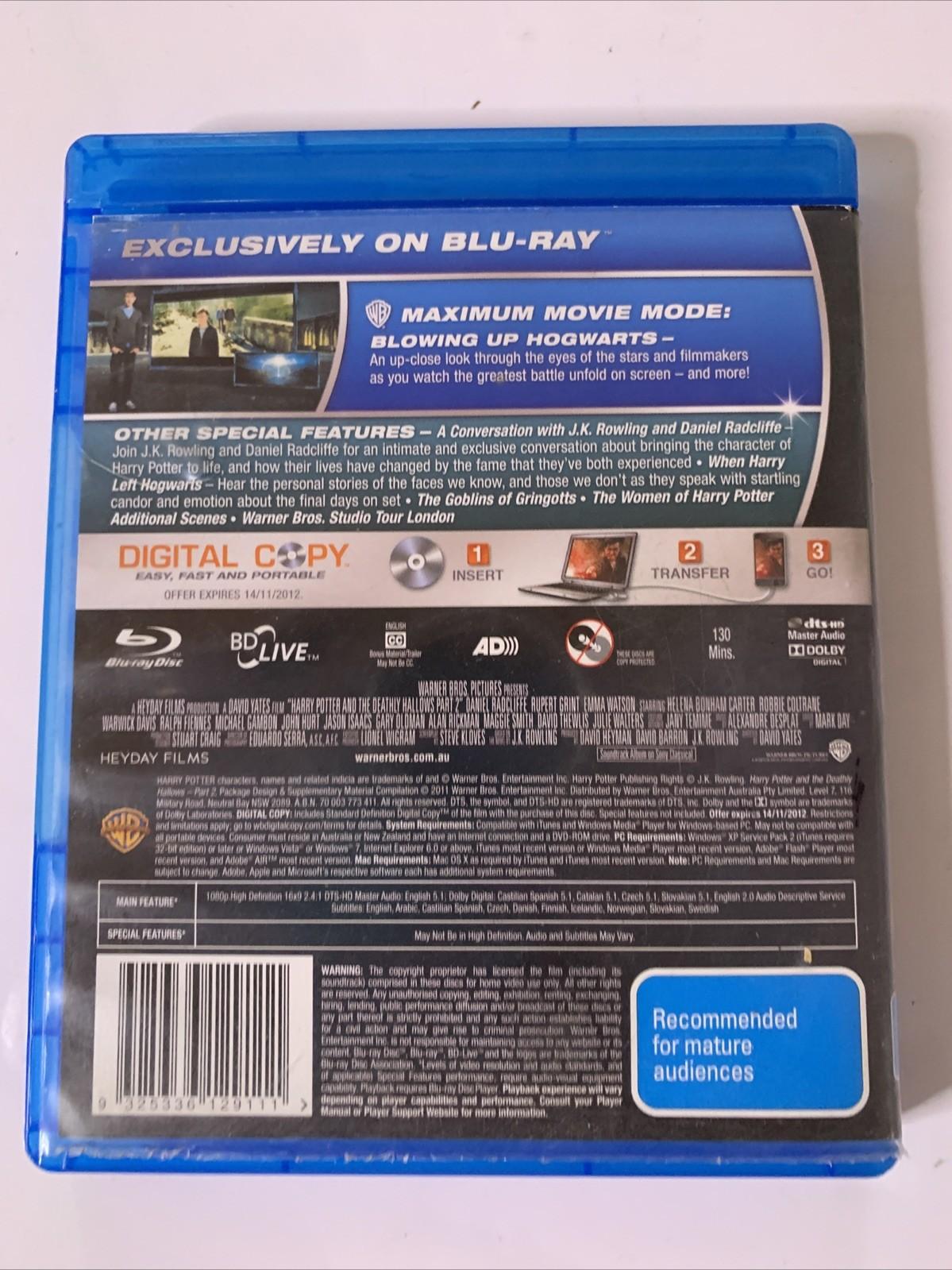 Harry Potter and the Deathly Hallows : Part 2 (Blu-ray + DVD, 3-Disc) Region B