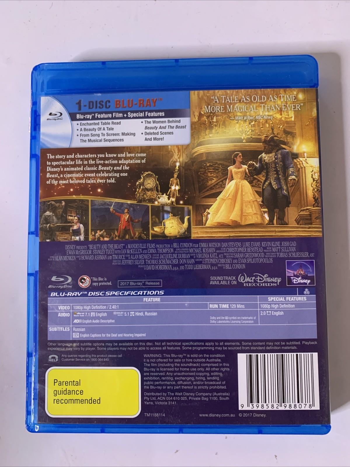 Beauty and the Beast (Blu-ray, 2017) Emma Watson, Dan Stevens, Luke Evans