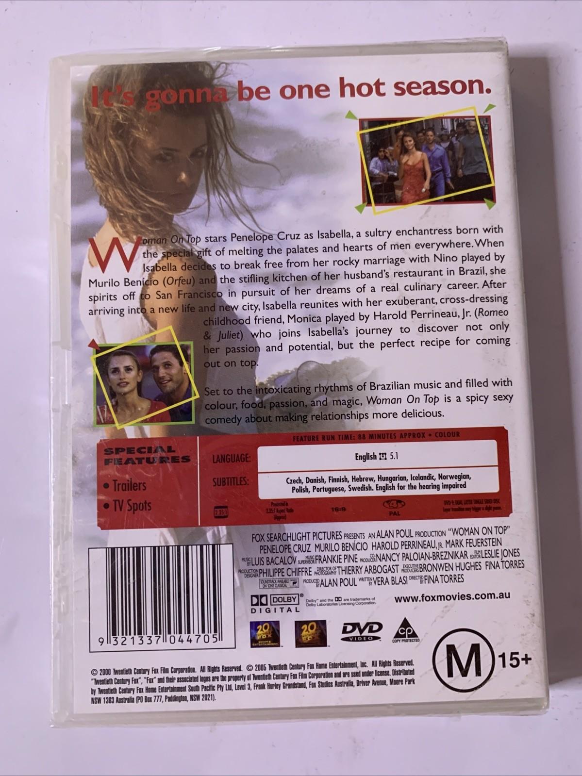 Woman on Top (DVD, 2000) Penelope Cruz  Region 4 NEW Sealed
