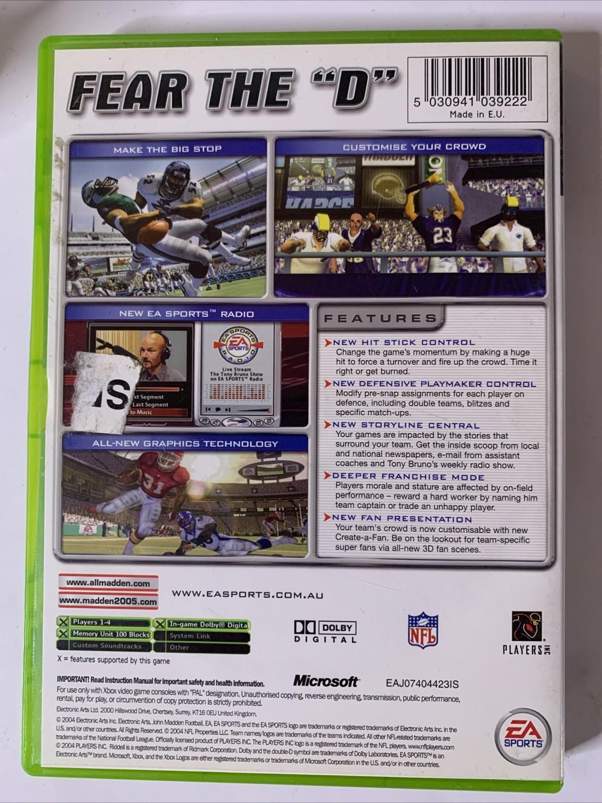 Madden NFL 2005 Microsoft XBOX Original PAL Game Complete