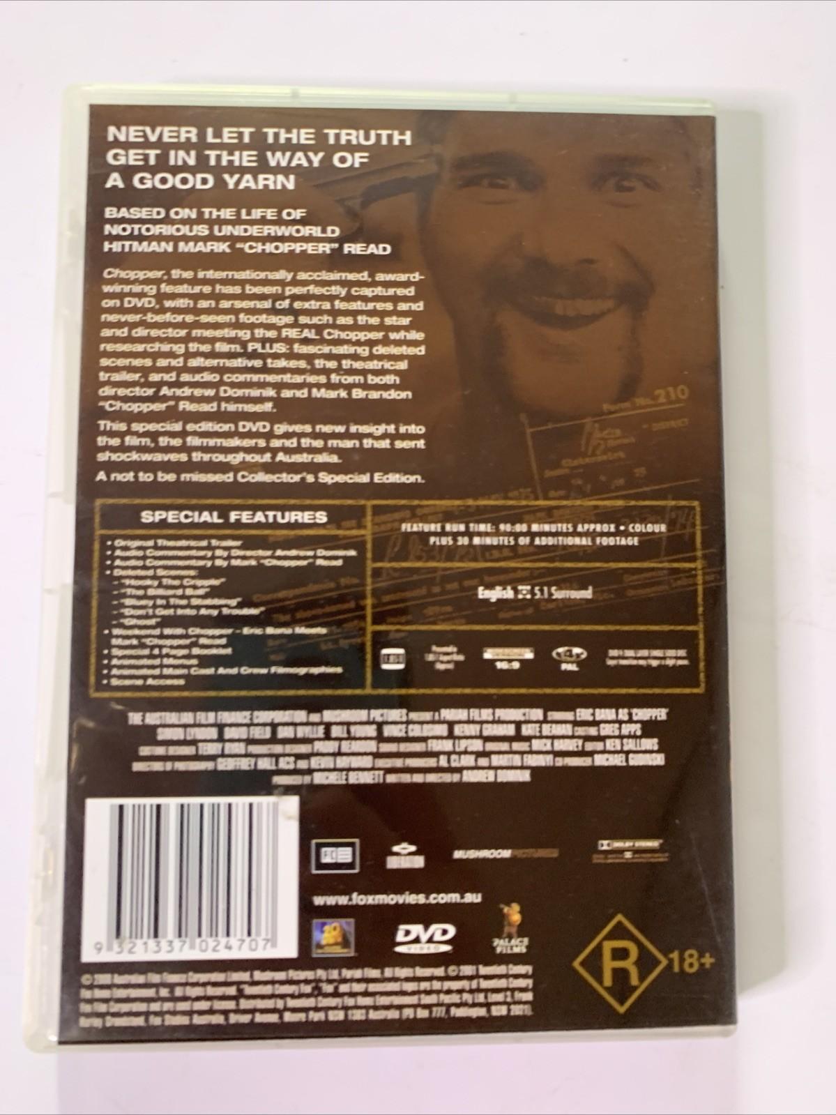 Chopper (DVD, 2000) Eric Bana, Vince Colosimo Region 4