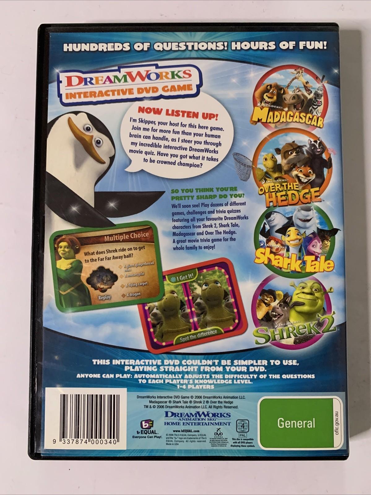 Dreamworks Interactive DVD Game (DVD, 2006) Animation Trivia Game Region 4