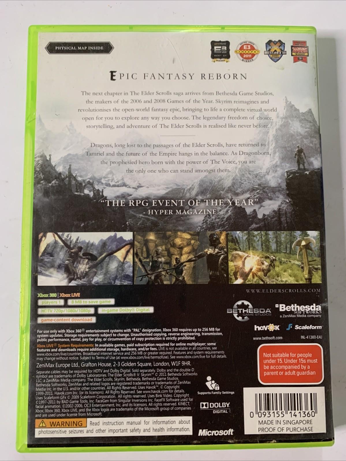 The Elder Scrolls V Skyrim Microsoft Xbox 360 PAL Game