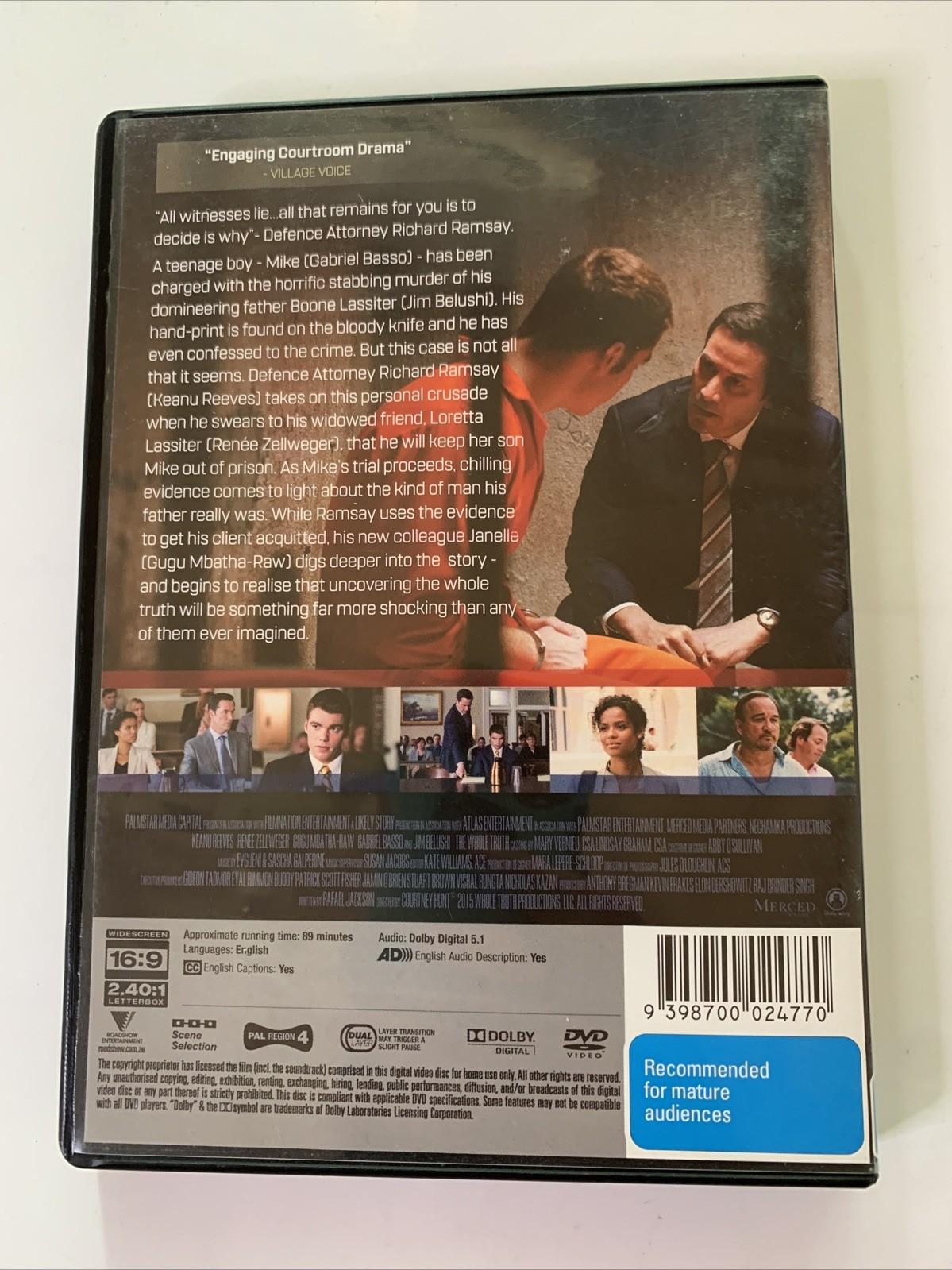 The Whole Truth (DVD, 2016)  Keanu Reeves, Rene Zellweger Region 4