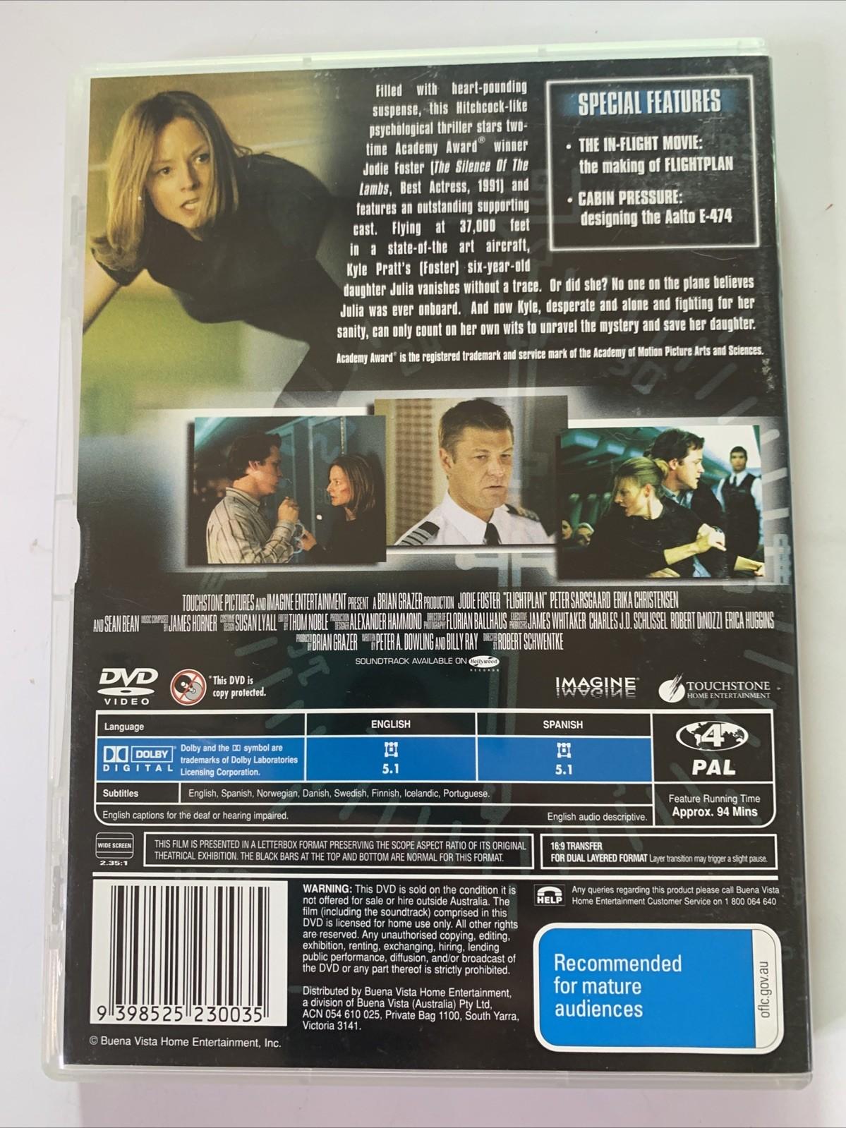 Flightplan (DVD, 2005) Sean Bean, Kate Beahan, Jodie Foster Region 4