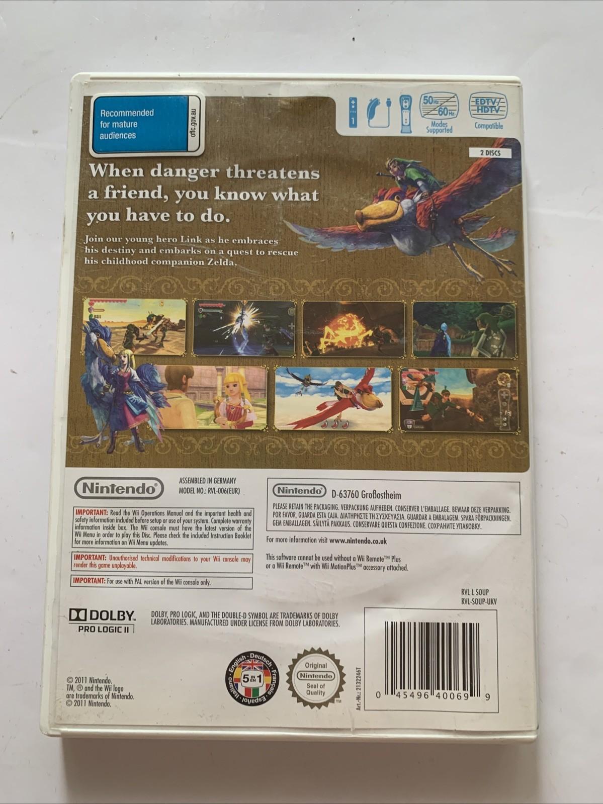 The Legend Of Zelda Skyward Sword + Special Orchestra Nintendo Wii PAL Complete