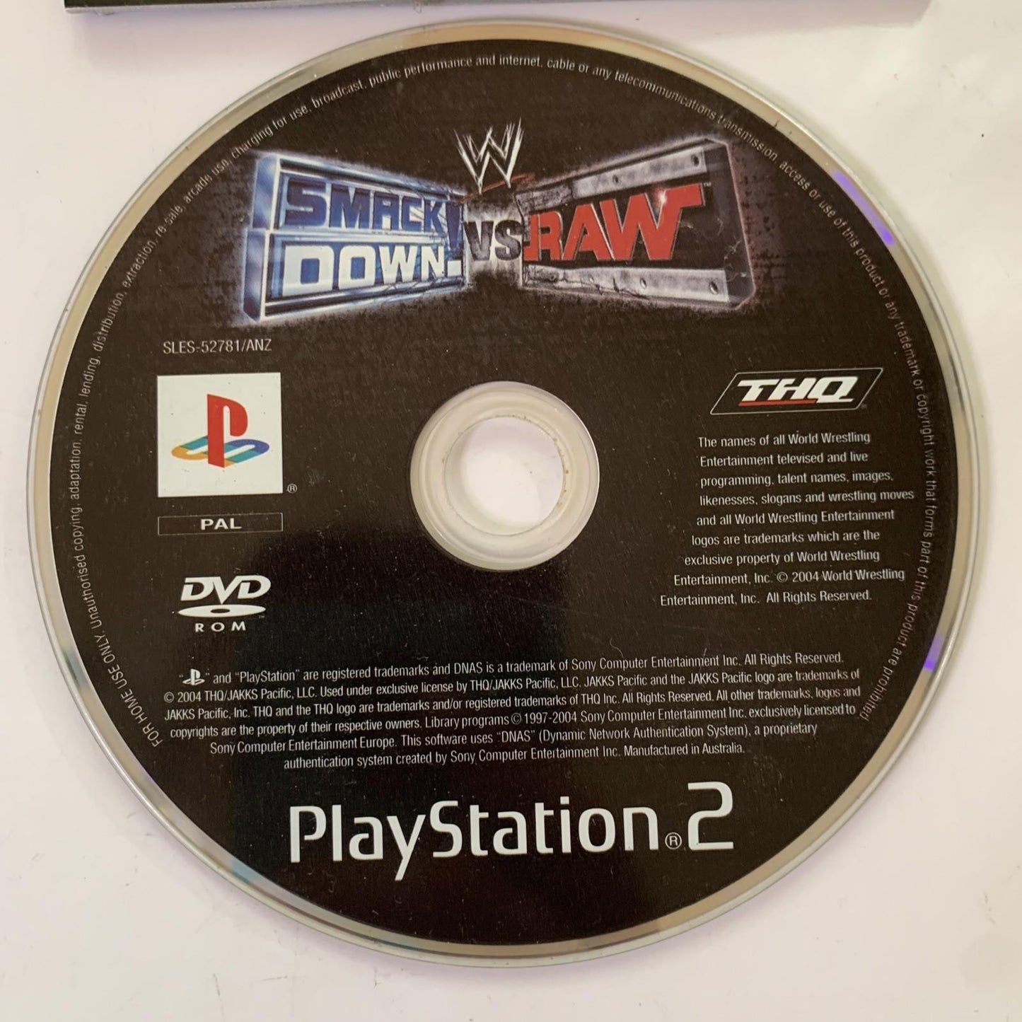 WWE SmackDown vs Raw 2004 Sony PlayStation 2 PS2 PAL Wrestling Game Complete