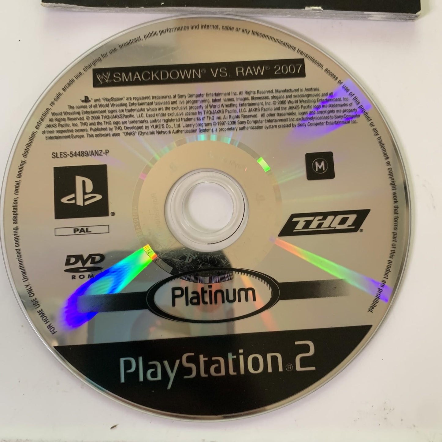 WWE Smack Down vs Raw 2007 PS2 Sony PlayStation 2 PAL Game Complete