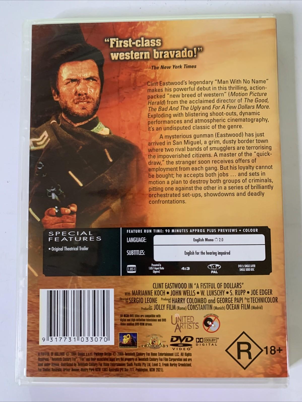 A Fistful of Dollars (DVD, 1966) Clint Eastwood Region 4