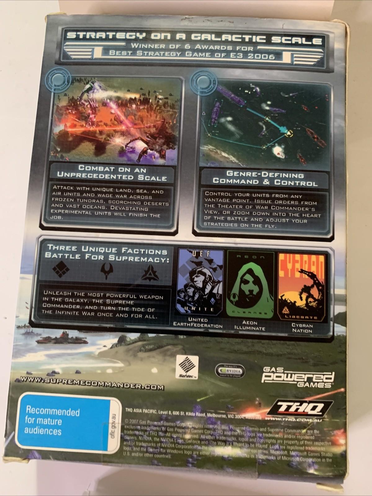 Supreme Commander PC DVD Windows RTS Strategy Game Boxed Complete