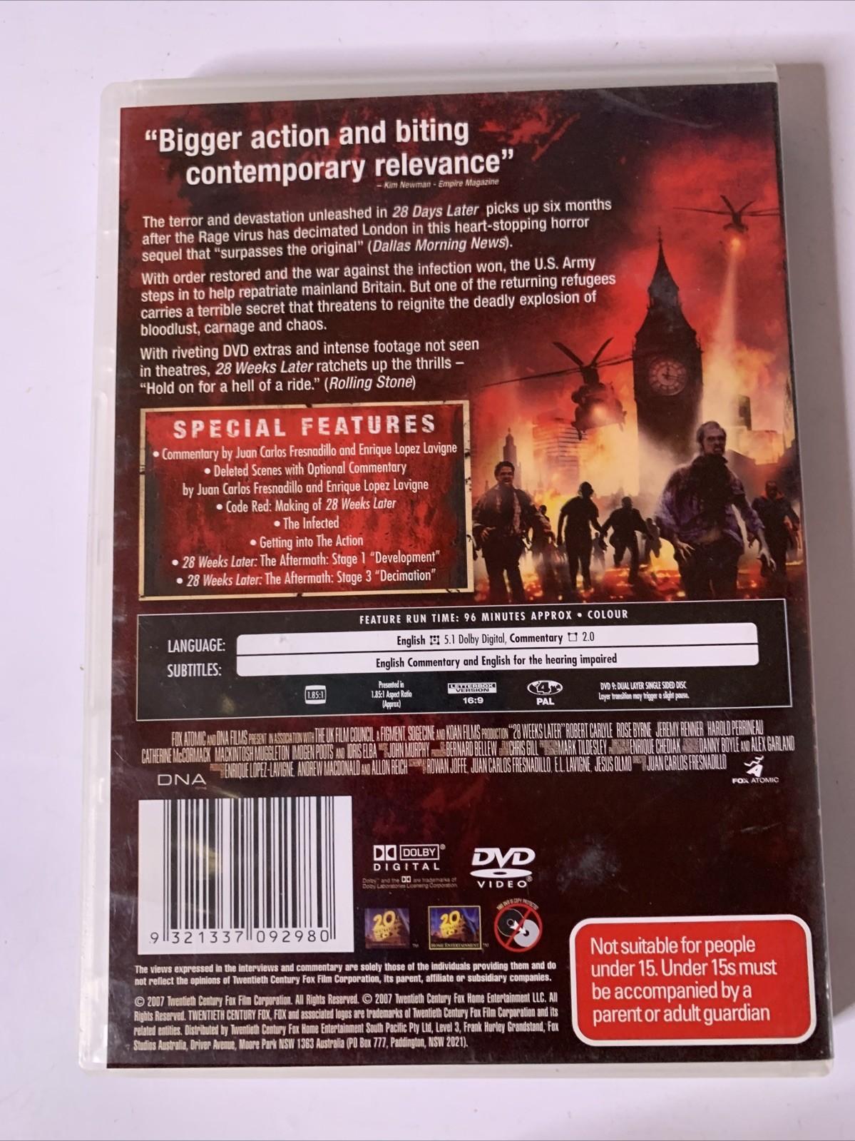 28 Weeks Later (DVD, 2007) Rose Byrne, Catherine Mccormack, Robert Carlyle
