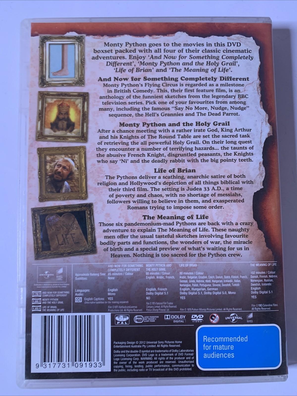 Monty Python Movies: Life Of Brian / Holy Grail / Meaning Life / Different DVD