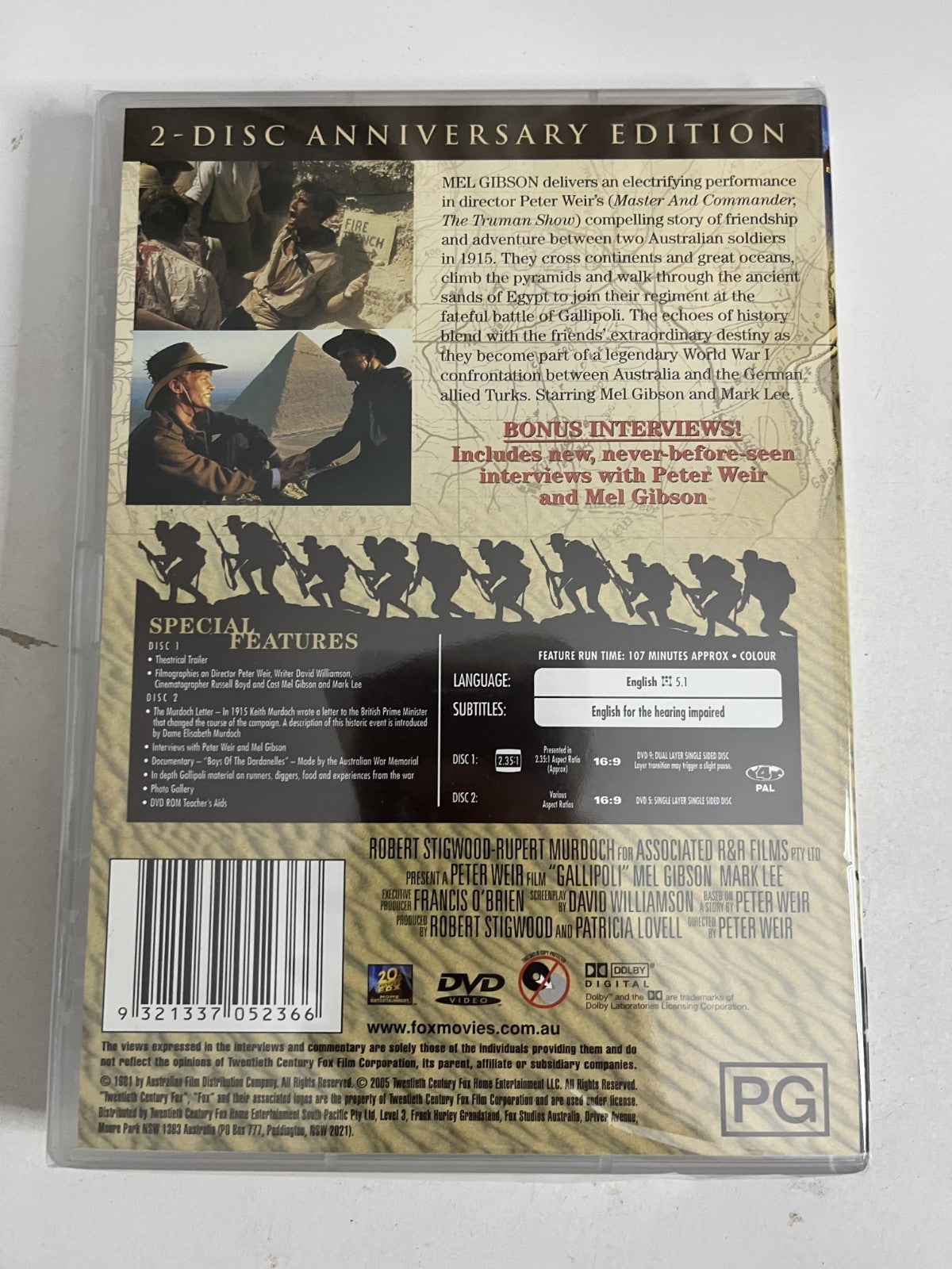 Gallipoli (Special Edition, DVD, 1981, 2-Disc) Mel Gibson Region 4 NEW