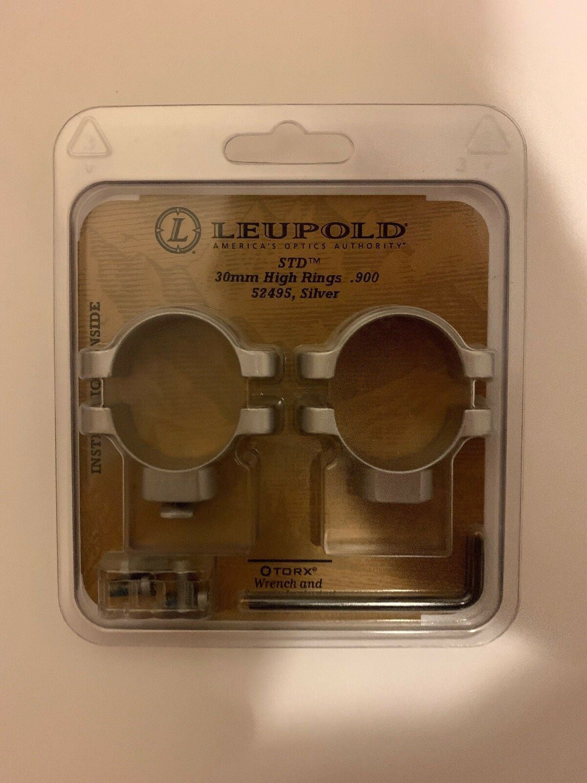 Leupold STD 30mm High Rings .900 52495 Silver Torx Wrench And Screws