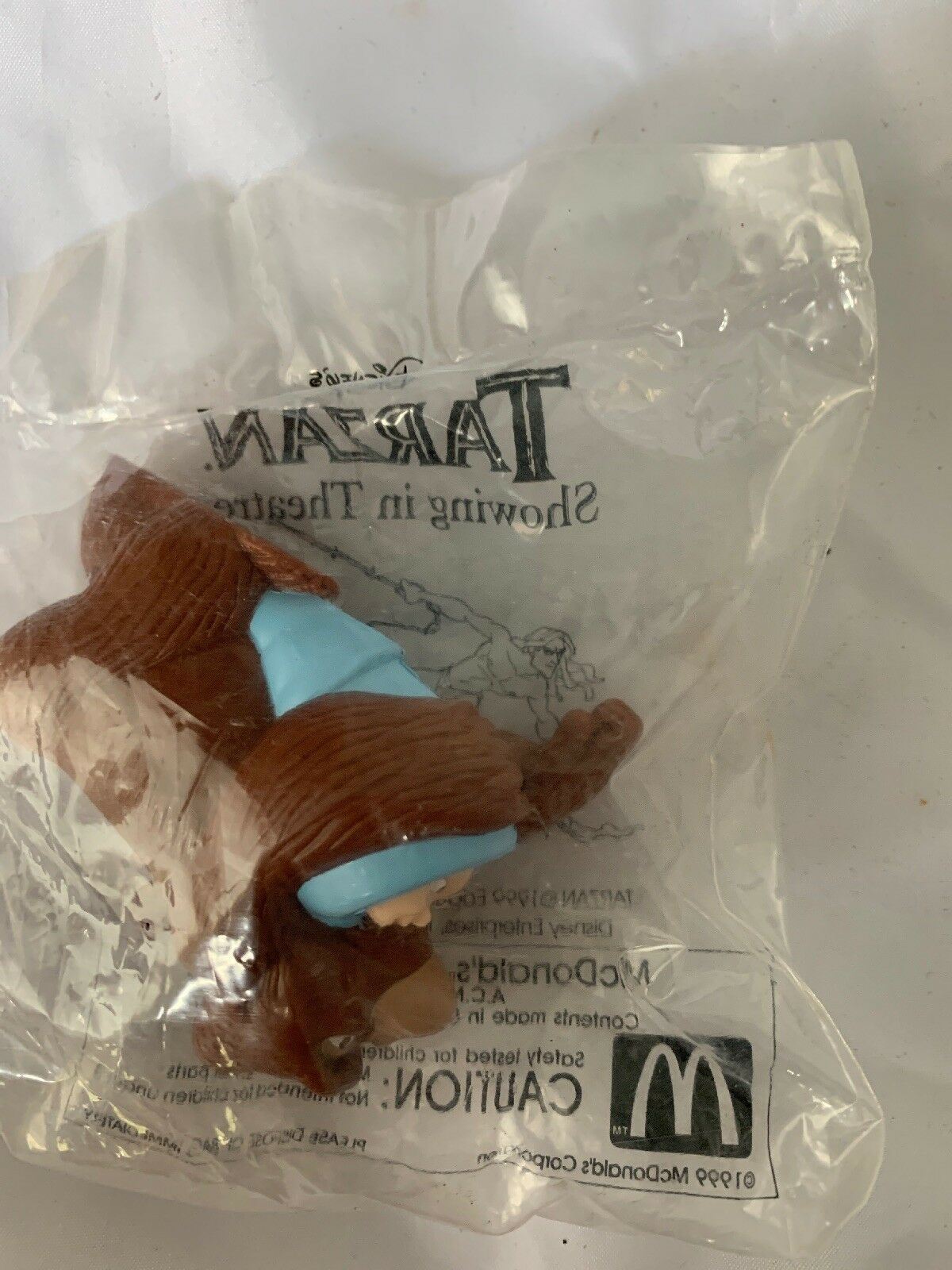 McDonald's Happy Meal Tarzan Gorilla With Baby Figurine From 1999 Sealed