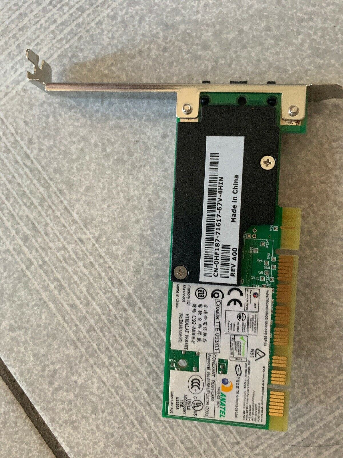 Genuine Dell RD01-D850 Conexant Desktop PCI 56 Mbps Fax Modem 0C3776