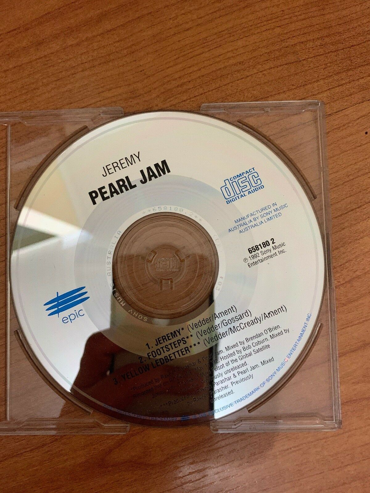 PEARL JAM JEREMY 3 TRACK RARE OOP AUSTRALIAN CD SINGLE UNRELEASED TRACKS