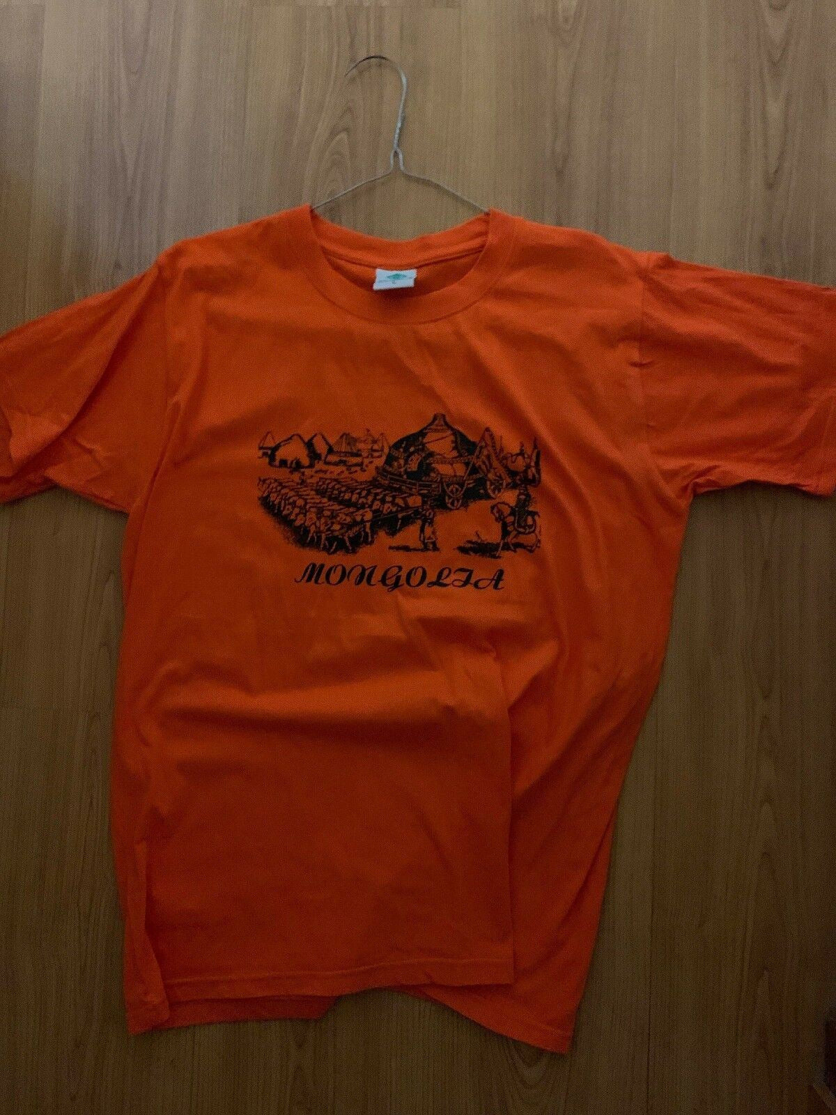 Mongolia Red Tshirt Men's Large Size