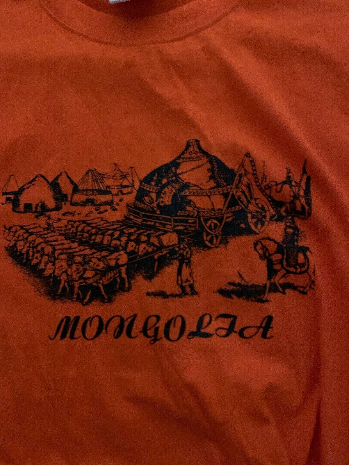 Mongolia Red Tshirt Men's Large Size