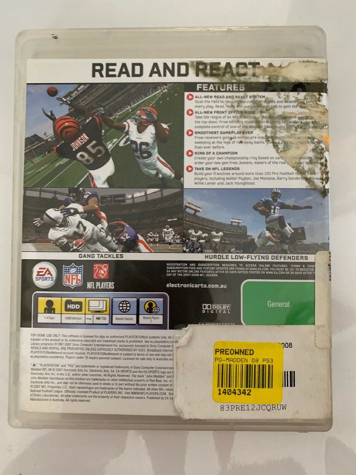 Madden NFL 08 / 2008 - Playstation 3 Game with Manual