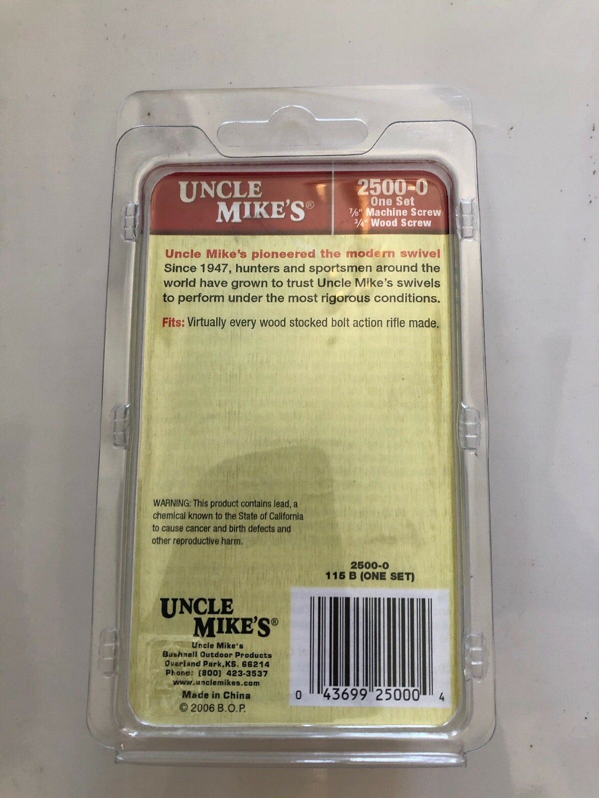 Uncle Mike's QD Quick Detachable Swivel Bases 7/8" Machine Screw 3/4" Wood Screw