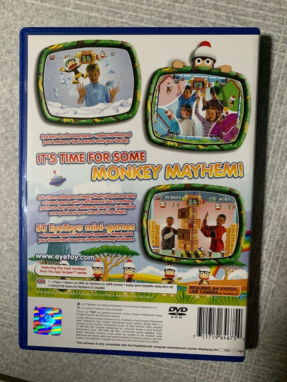 EyeToy Monkey Mania - Sony PlayStation 2 PS2 PAL Game With Manual