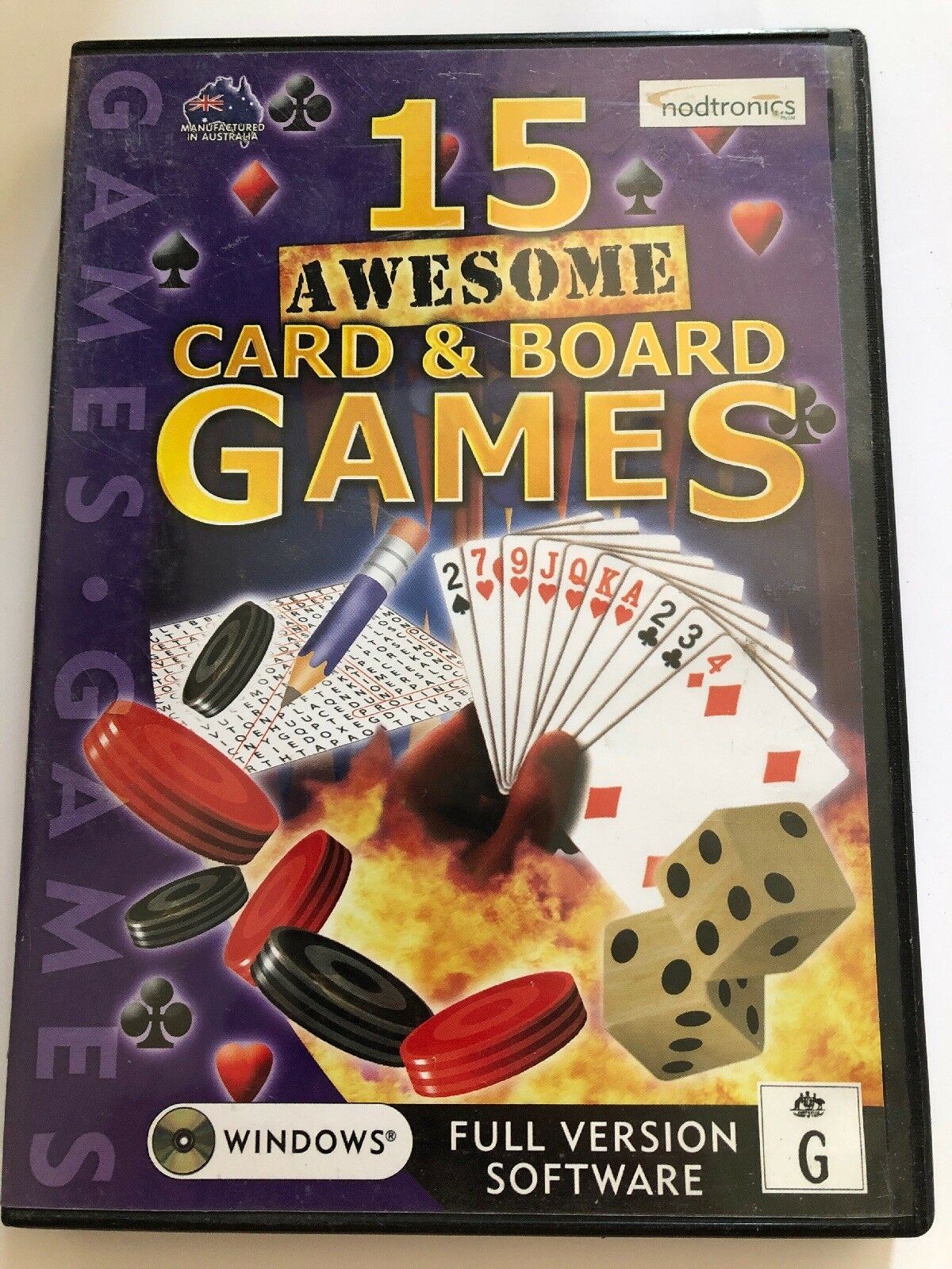 15 Awesome Card & Board Games (PC CDROM, 2002) Full Version Software