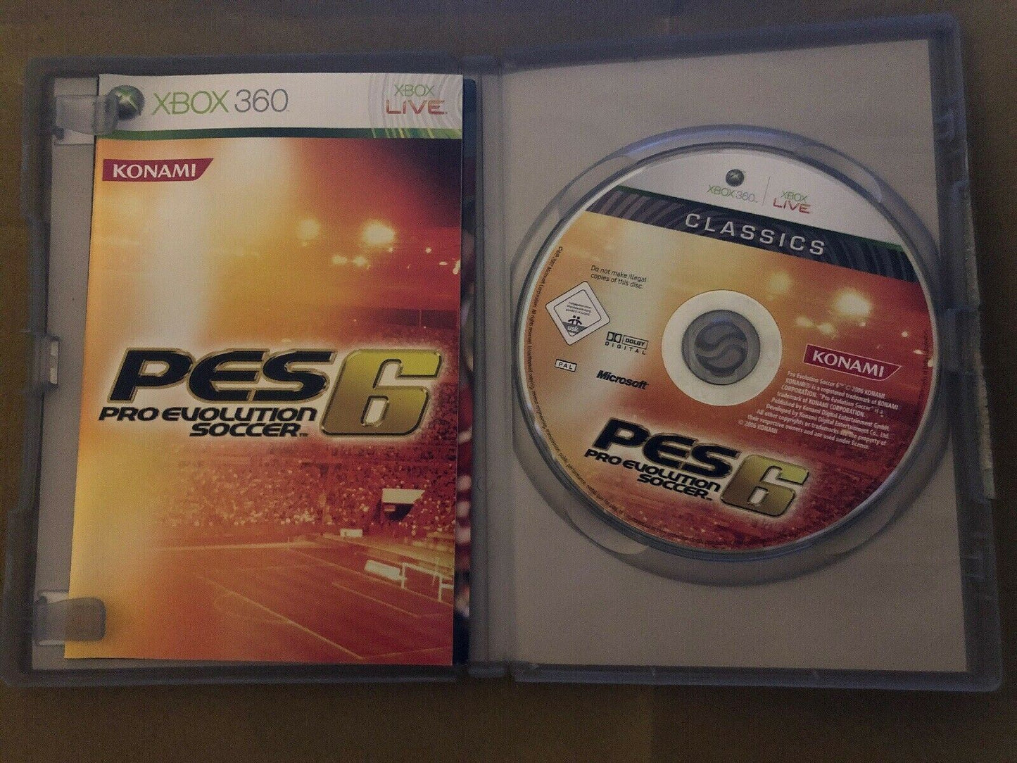 PES Pro Evolution Soccer 6 - Microsoft Xbox 360 PAL Game & Manual
