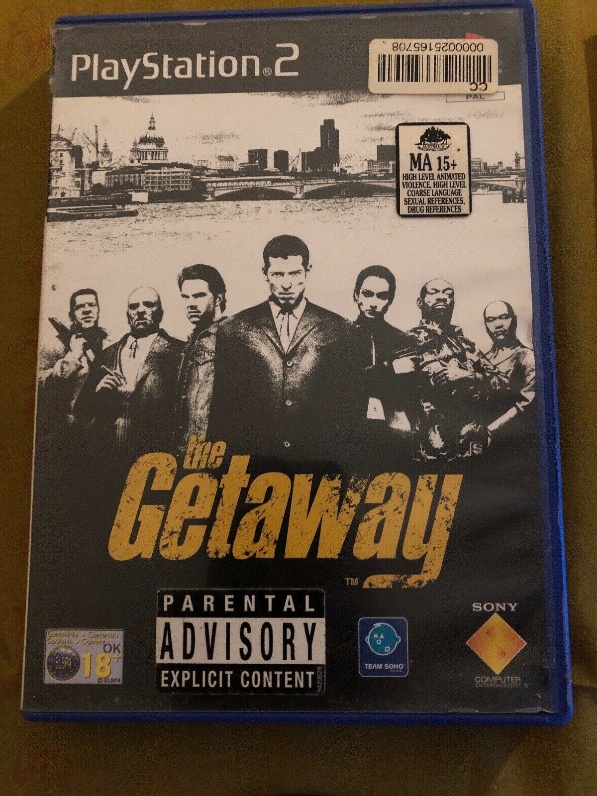 The Getaway - Sony Playstation 2 PS2 PAL Game Complete with Manual