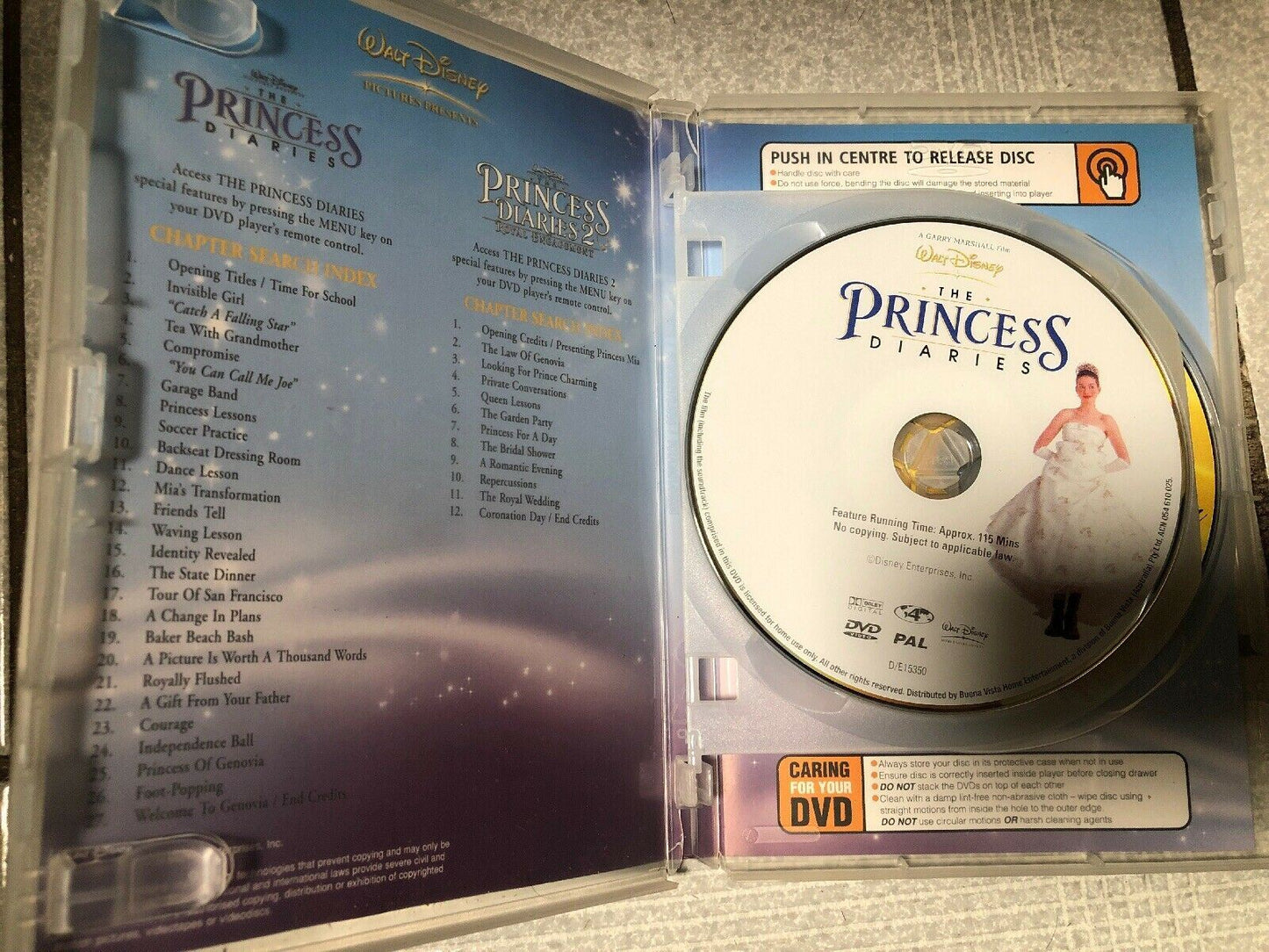 The Princess Diaries  / Princess Diaries 2 (DVD, 2006, 2-Disc Set) Walt Disney