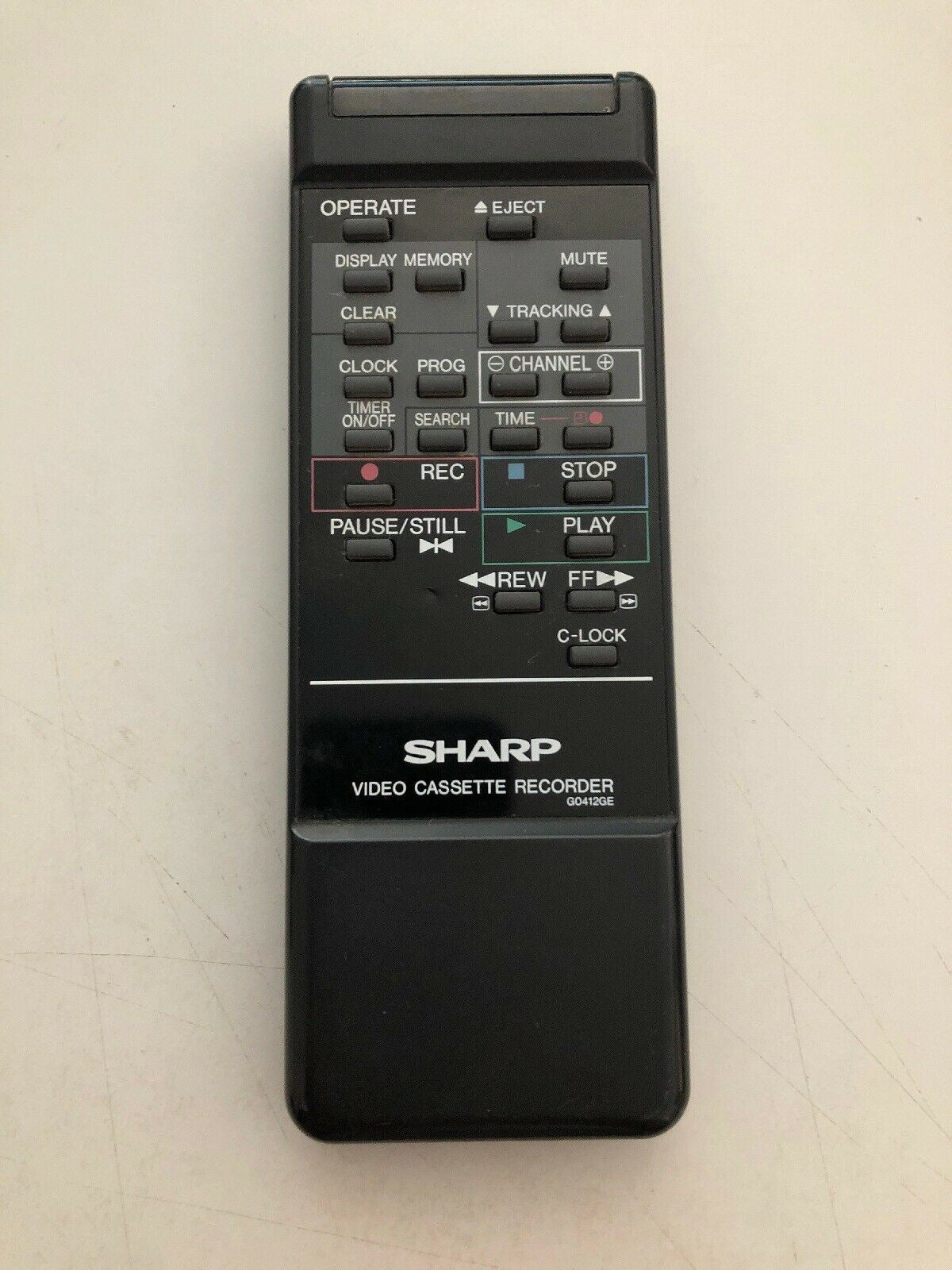 Genuine SHARP Video Cassette Recorder G0412GE Infrared VCR Remote Control