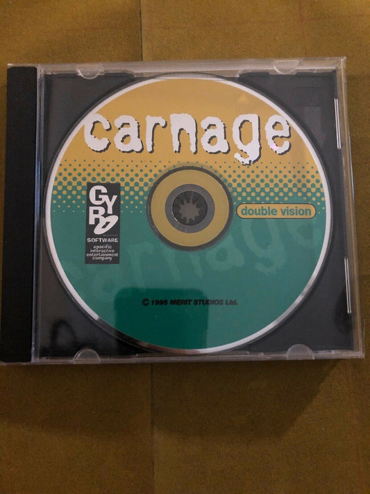 **RARE** Carnage PC game 1995 CD-ROM Vintage Overhead Micro Machines Racing Game