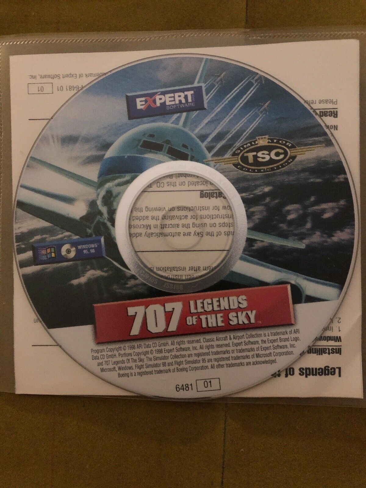 707 Legends Of The Sky 1998 PC CDROM Add On For Flight Simulator 95 & 98