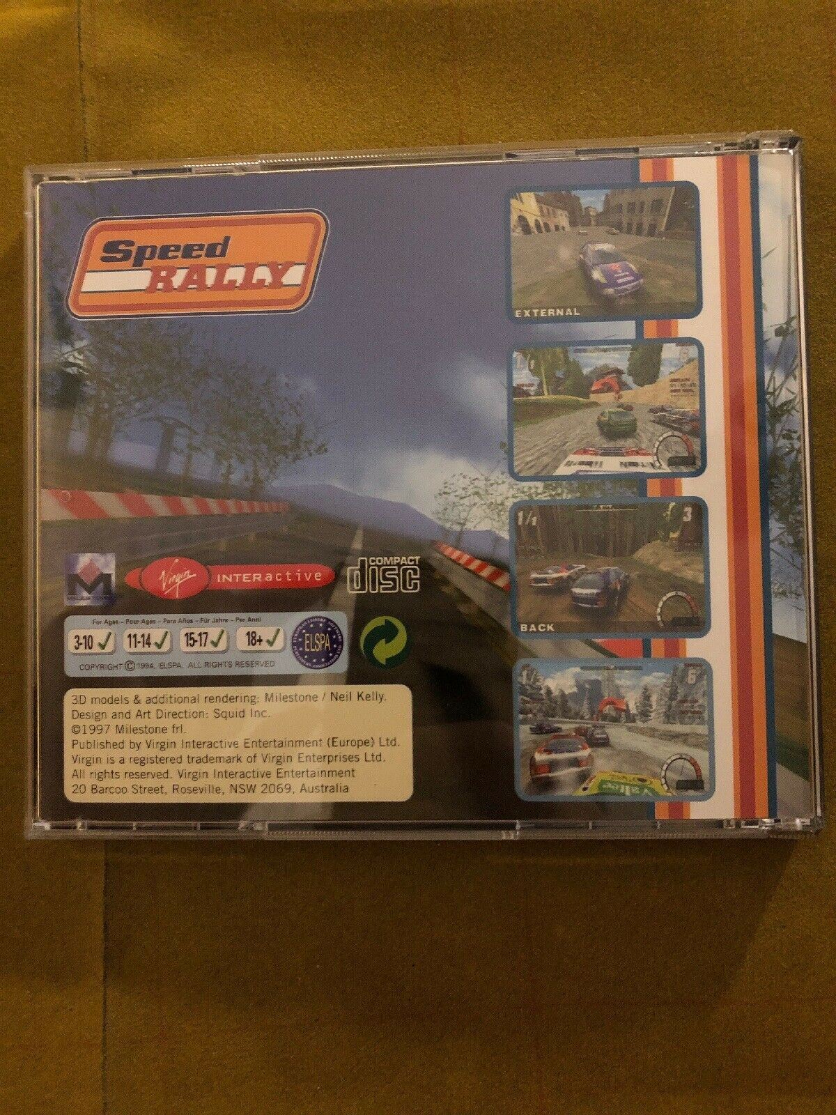 *RARE* Speed Rally PC CDROM 1997 Virgin Vintage Windows 95 Game