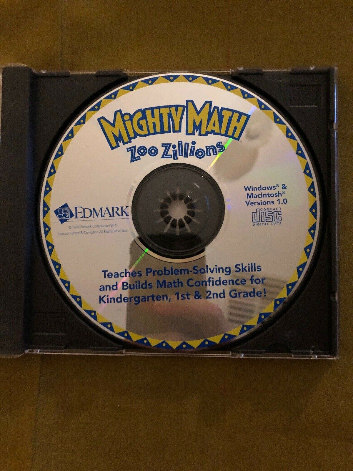 Mighty Math Zoo Zillions 1996 PC CDROM Apple Macintosh Windows 95/3.1