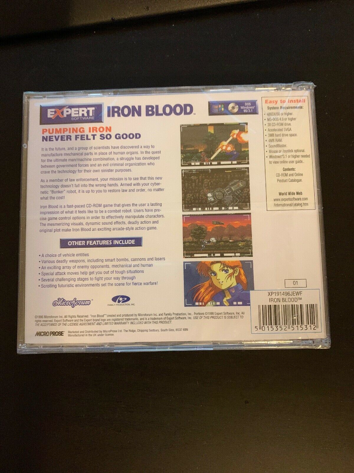 *NEW* Iron Blood (1996) PC CDROM Expert Software Vintage Windows DOS Action Game