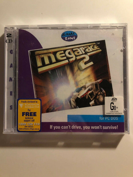 *New Sealed* Megarace 2 - PC 1998 DOS CD-ROM Retro Combat Racing Game