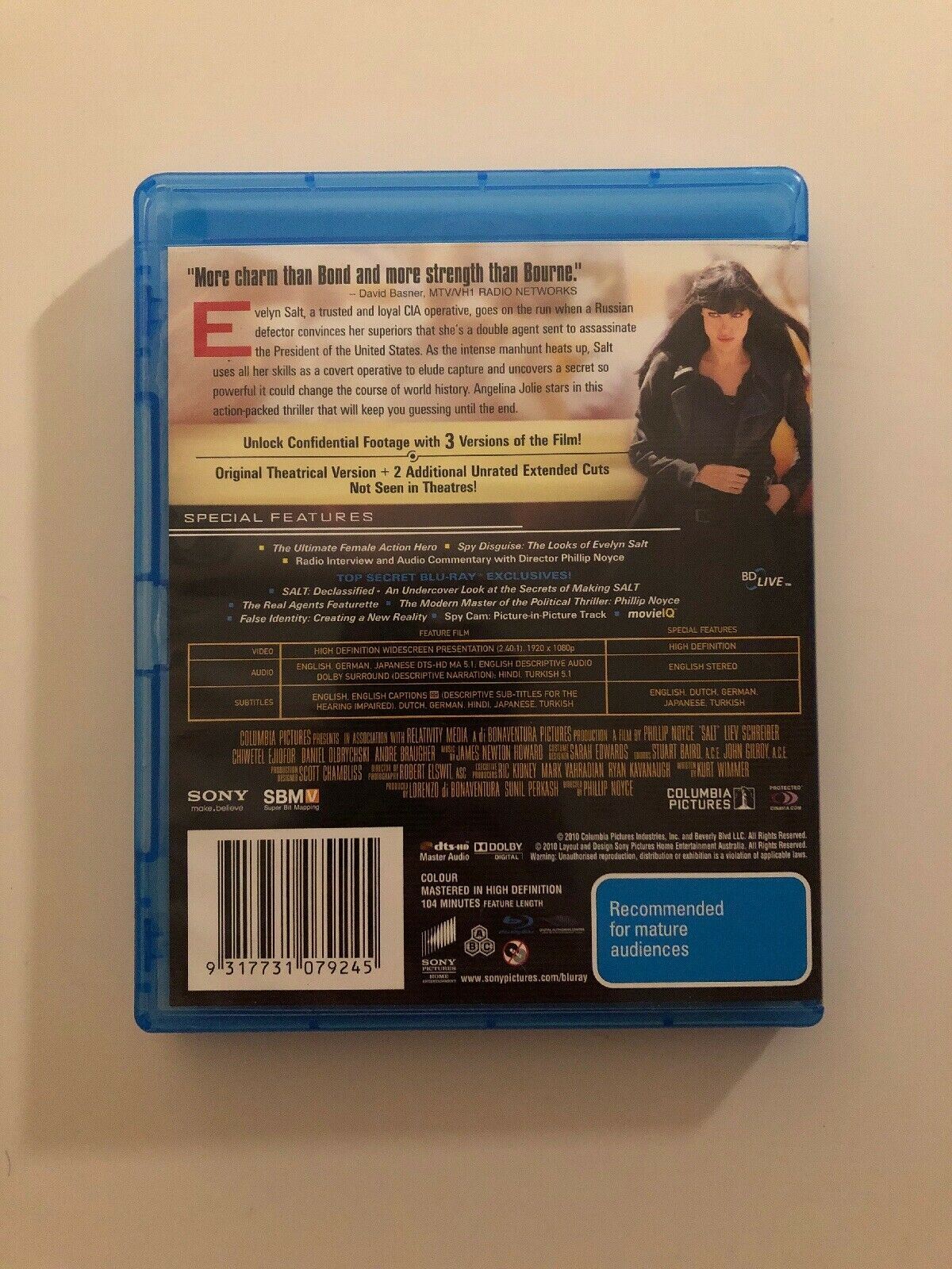 Salt (Blu-ray, 2010) - Free POSTAGE!!