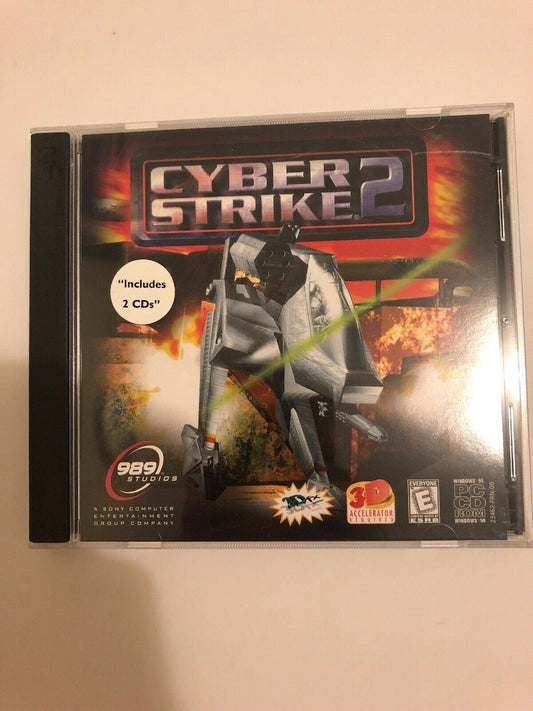 Cyber Strike 2 PC 1998 CDROM FREE POST 989 Studios 3DFX Action Mech Win 95