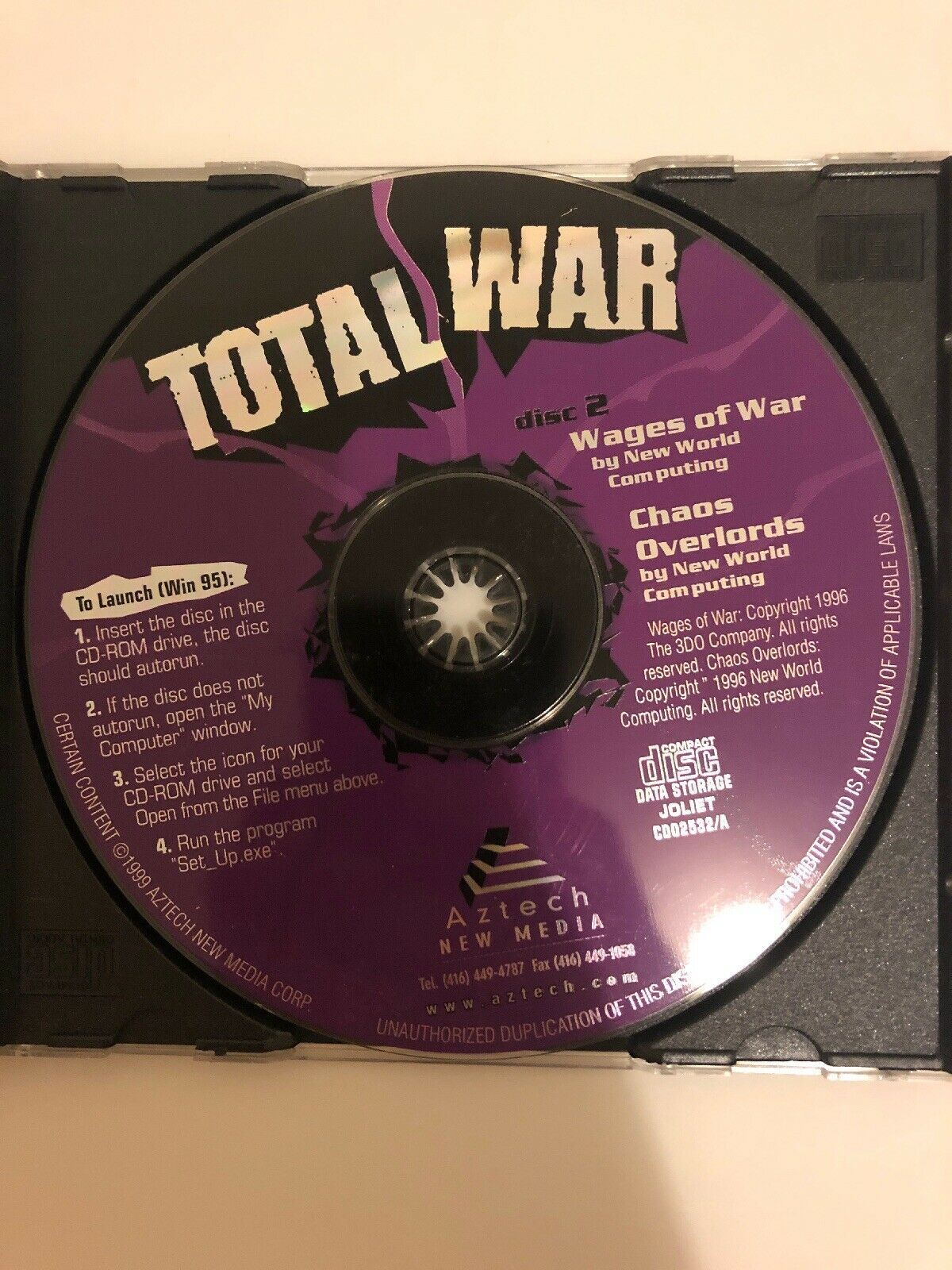 Wages Of War & Chaos Overlords 1999 2x PC CD-ROM Games