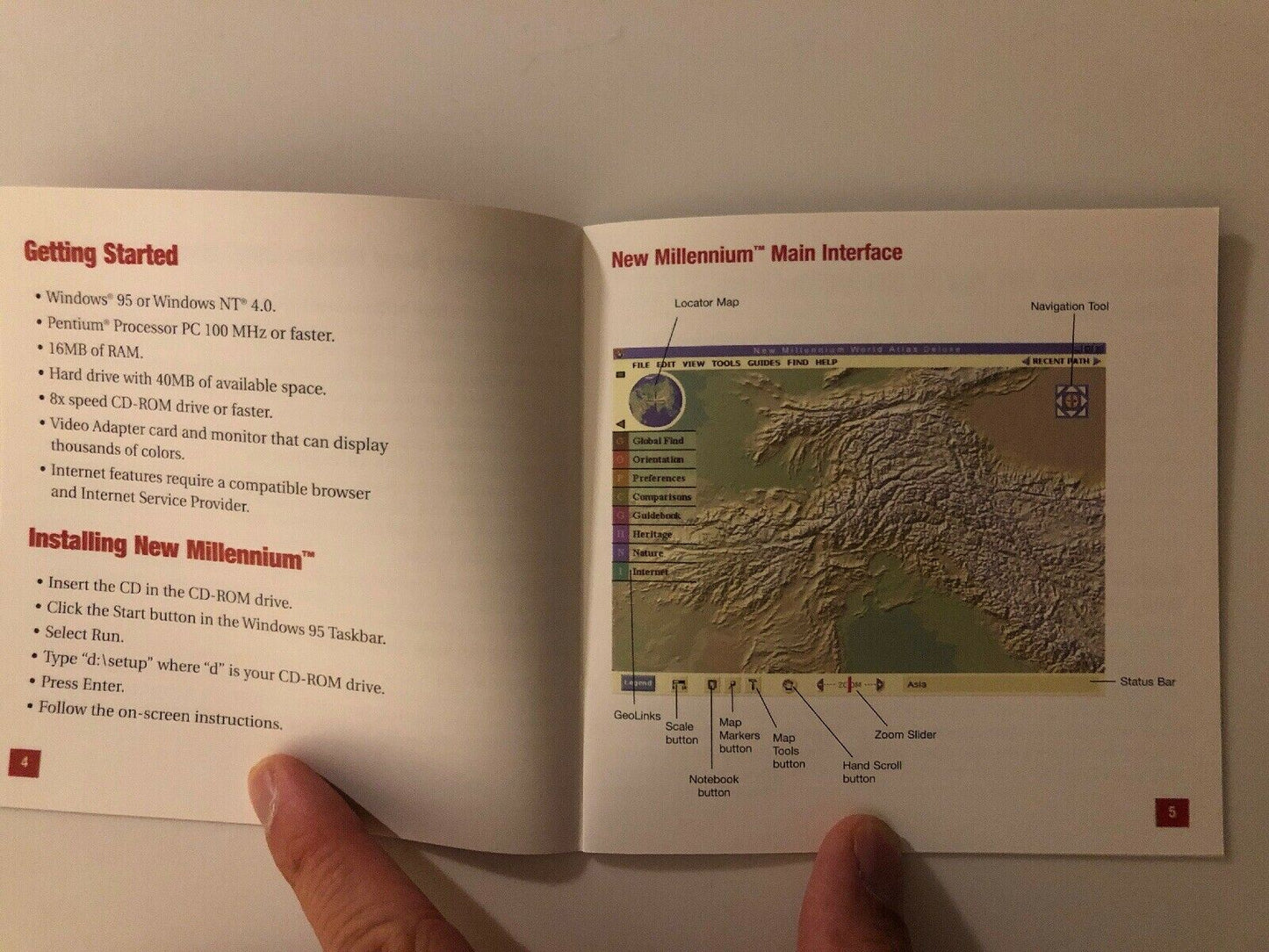 Rand McNally New Millennium World Atlas Deluxe Vintage Classic PC CD-ROM App