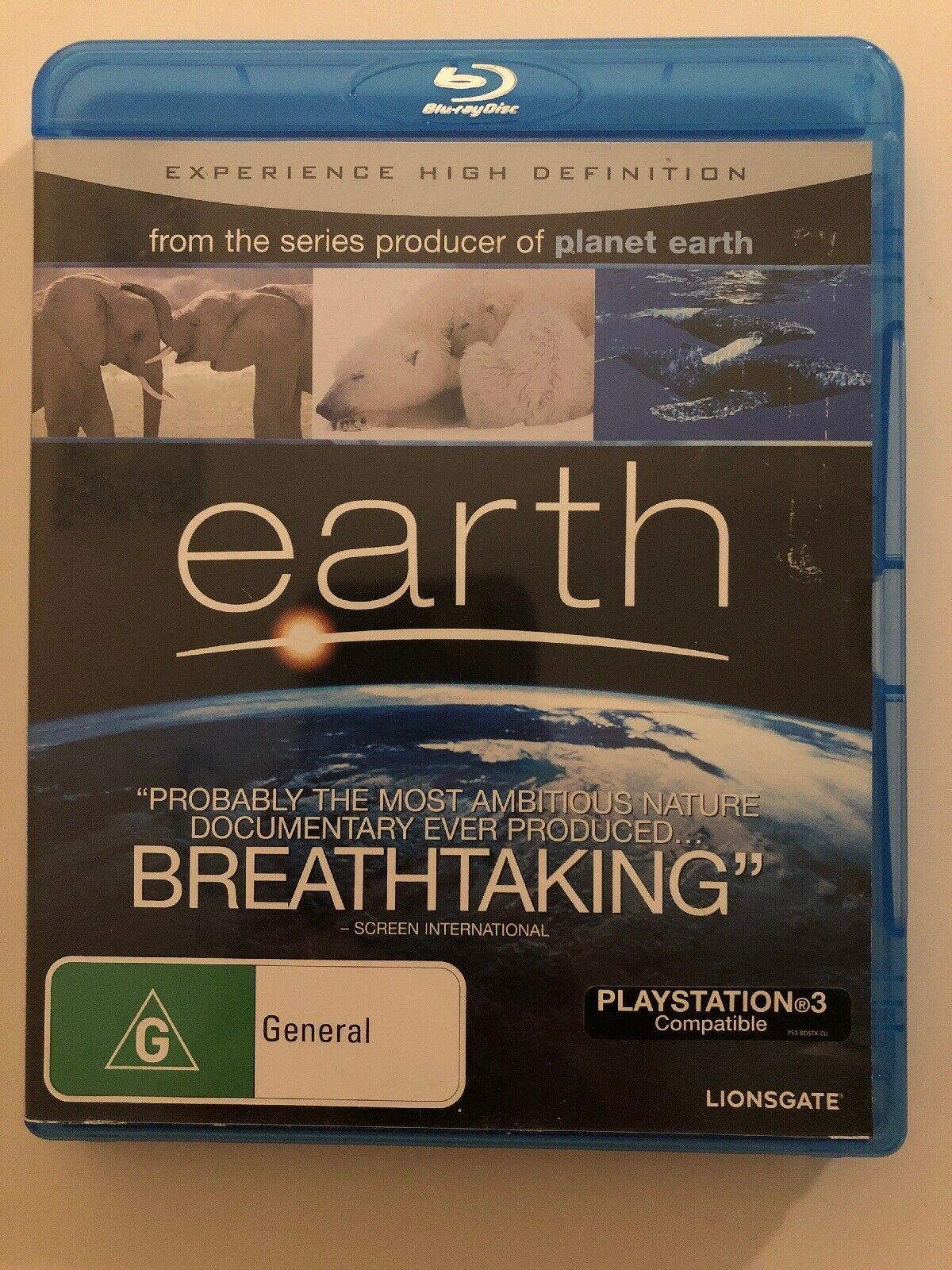 Earth (Blu-ray, 2008) High Definition Documentary. Region B