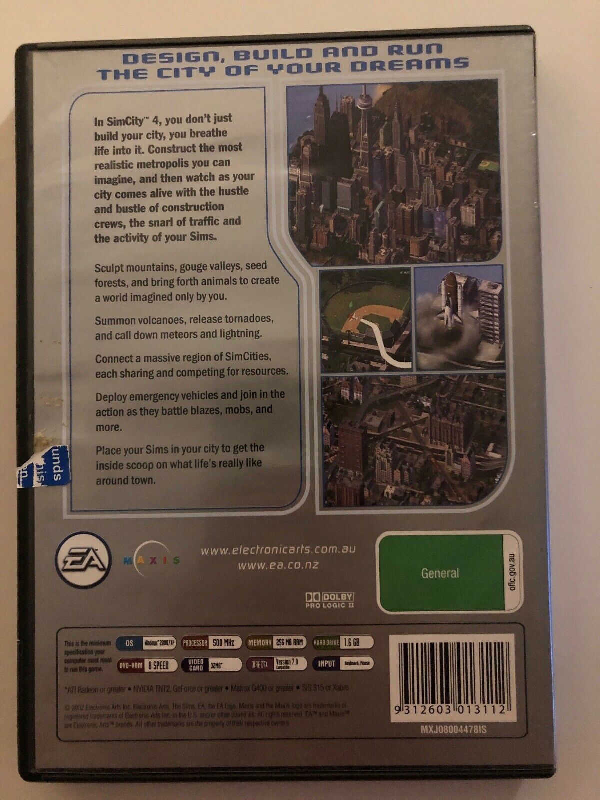 Sim City 4 Electronic Arts Maxis Video Game City Building Simulation PC CD-Rom