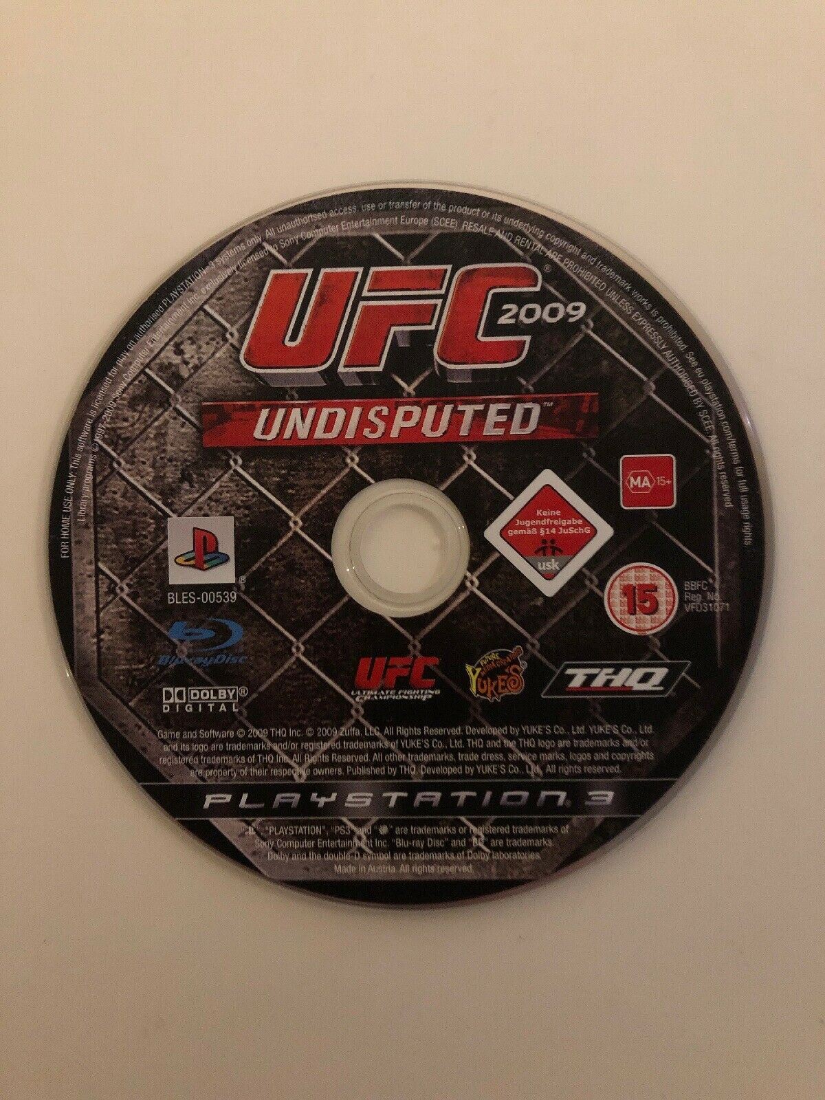 UFC 2009 Undisputed, PS3 Fighting MMA Game, FREE POSTAGE