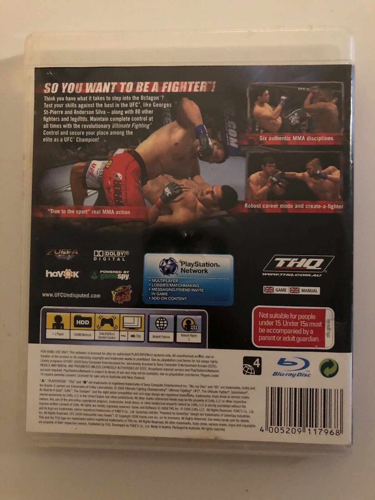 UFC 2009 Undisputed, PS3 Fighting MMA Game, FREE POSTAGE