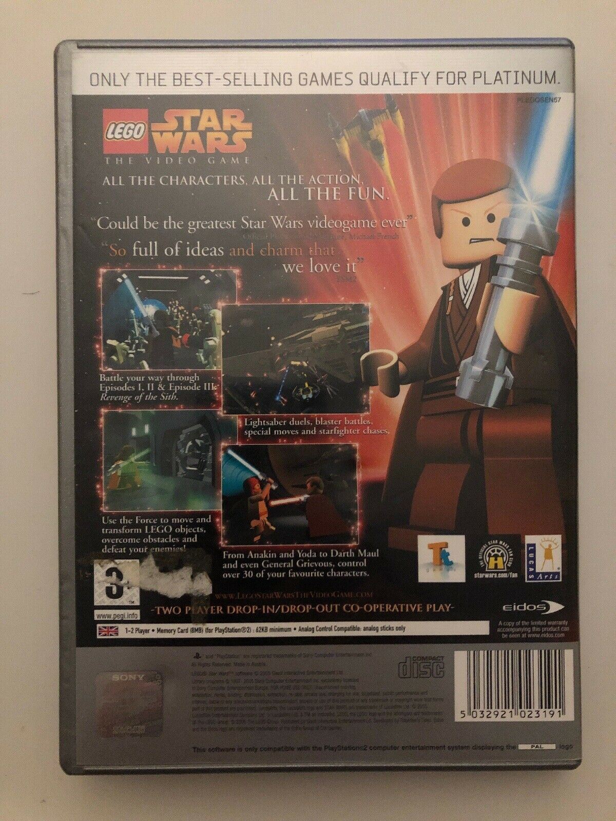 Lego Star Wars The Video Game PS2 (Platinum) PAL *Complete*